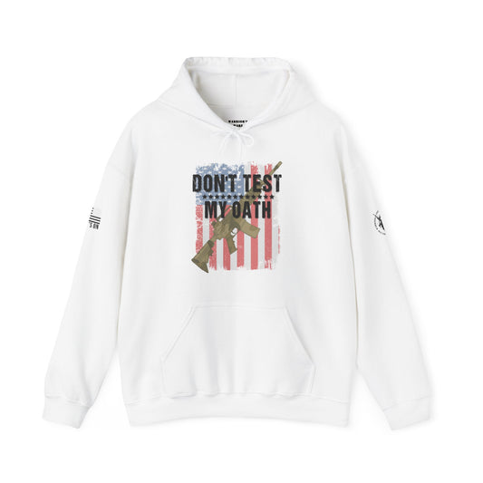 Don't Test My Oath Printed Hoodie Flag Design - Light